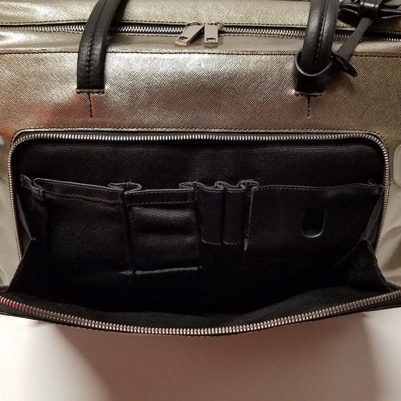 LODIS Gold Metallic Patent Leather Laptop Tote - Picture 5 of 16